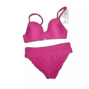 NWT TIME AND TRU PINK BIKINI WITH underwire